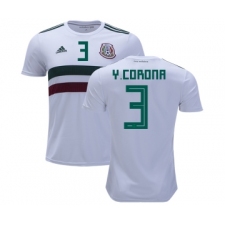 Mexico #3 Y.Corona Away Kid Soccer Country Jersey