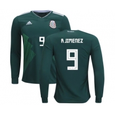 Mexico #9 R.Jimenez Home Long Sleeves Kid Soccer Country Jersey