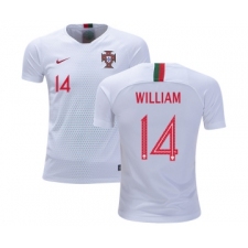 Portugal #14 William Away Kid Soccer Country Jersey