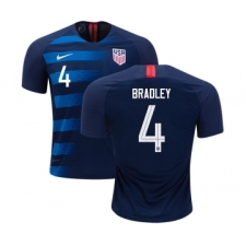 USA #4 Bradley Away Kid Soccer Country Jersey