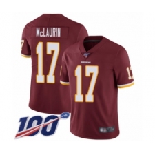 Men's Washington Redskins #17 Terry McLaurin Burgundy Red Team Color Vapor Untouchable Limited Player 100th Season Football Jersey