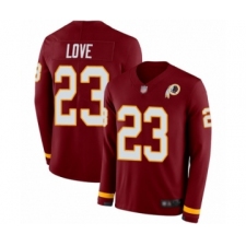 Youth Washington Redskins #23 Bryce Love Limited Burgundy Therma Long Sleeve Football Jersey