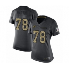 Women's Washington Redskins #78 Wes Martin Limited Black 2016 Salute to Service Football Jersey