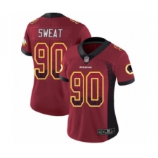 Women's Washington Redskins #90 Montez Sweat Limited Red Rush Drift Fashion Football Jersey