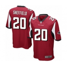 Men's Atlanta Falcons #20 Kendall Sheffield Game Red Team Color Football Jersey