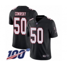 Men's Atlanta Falcons #50 John Cominsky Black Alternate Vapor Untouchable Limited Player 100th Season Football Jersey