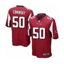 Men's Atlanta Falcons #50 John Cominsky Game Red Team Color Football Jersey