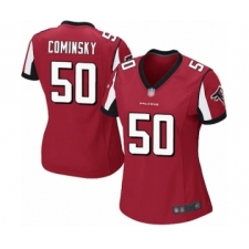 Women's Atlanta Falcons #50 John Cominsky Game Red Team Color Football Jersey