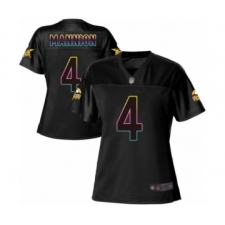 Women's Minnesota Vikings #4 Sean Mannion Game Black Fashion Football Jersey