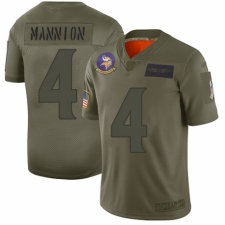 Youth Minnesota Vikings #4 Sean Mannion Limited Camo 2019 Salute to Service Football Jersey