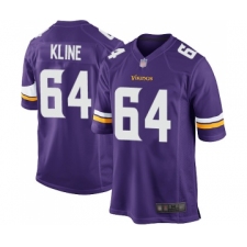 Men's Minnesota Vikings #64 Josh Kline Game Purple Team Color Football Jersey
