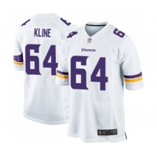 Men's Minnesota Vikings #64 Josh Kline Game White Football Jersey