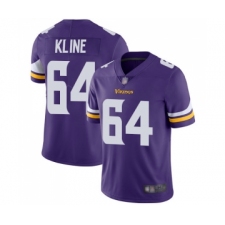 Men's Minnesota Vikings #64 Josh Kline Purple Team Color Vapor Untouchable Limited Player Football Jersey