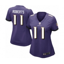 Women's Baltimore Ravens #11 Seth Roberts Game Purple Team Color Football Jersey