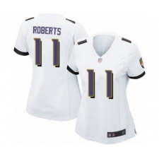Women's Baltimore Ravens #11 Seth Roberts Game White Football Jersey
