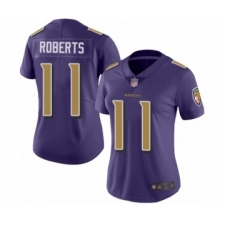 Women's Baltimore Ravens #11 Seth Roberts Limited Purple Rush Vapor Untouchable Football Jersey