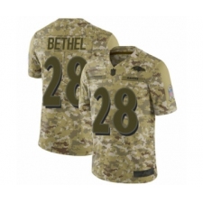 Youth Baltimore Ravens #28 Justin Bethel Limited Camo 2018 Salute to Service Football Jersey