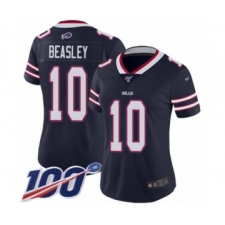 Women's Buffalo Bills #10 Cole Beasley Limited Navy Blue Inverted Legend 100th Season Football Jersey