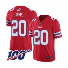 Men's Buffalo Bills #20 Frank Gore Limited Red Rush Vapor Untouchable 100th Season Football Jersey