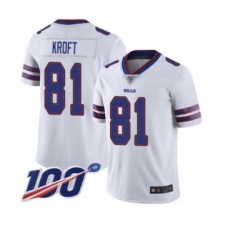 Men's Buffalo Bills #81 Tyler Kroft White Vapor Untouchable Limited Player 100th Season Football Jersey