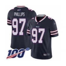 Men's Buffalo Bills #97 Jordan Phillips Limited Navy Blue Inverted Legend 100th Season Football Jersey