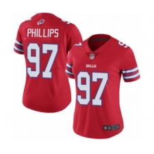 Women's Buffalo Bills #97 Jordan Phillips Limited Red Rush Vapor Untouchable Football Jersey