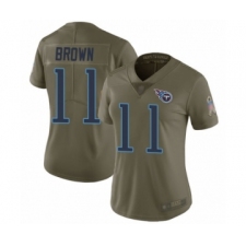 Women's Tennessee Titans #11 A.J. Brown Limited Olive 2017 Salute to Service Football Jersey