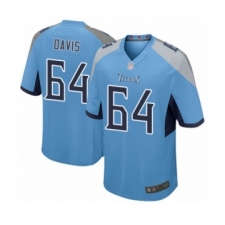 Men's Tennessee Titans #64 Nate Davis Game Light Blue Alternate Football Jersey