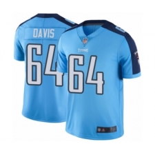 Men's Tennessee Titans #64 Nate Davis Limited Light Blue Rush Vapor Untouchable Football Jersey