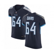 Men's Tennessee Titans #64 Nate Davis Navy Blue Team Color Vapor Untouchable Elite Player Football Jersey