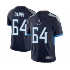 Men's Tennessee Titans #64 Nate Davis Navy Blue Team Color Vapor Untouchable Limited Player Football Jersey