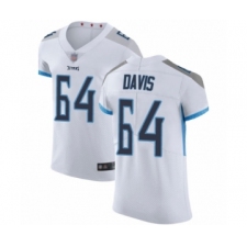 Men's Tennessee Titans #64 Nate Davis White Vapor Untouchable Elite Player Football Jersey