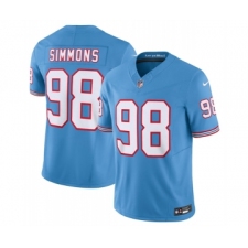 Men's Nike Tennessee Titans #98 Jeffery Simmons Light Blue 2023 F.U.S.E. Vapor Limited Throwback Stitched Football Jersey