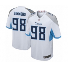 Men's Tennessee Titans #98 Jeffery Simmons Game White Football Jersey
