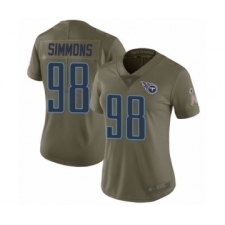 Women's Tennessee Titans #98 Jeffery Simmons Limited Olive 2017 Salute to Service Football Jersey