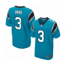 Men's Carolina Panthers #3 Will Grier Elite Blue Alternate Football Jersey
