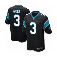 Men's Carolina Panthers #3 Will Grier Game Black Team Color Football Jersey