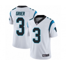 Men's Carolina Panthers #3 Will Grier White Vapor Untouchable Limited Player Football Jersey