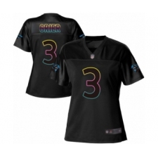 Women's Carolina Panthers #3 Will Grier Game Black Fashion Football Jersey
