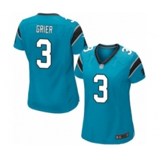 Women's Carolina Panthers #3 Will Grier Game Blue Alternate Football Jersey