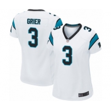 Women's Carolina Panthers #3 Will Grier Game White Football Jersey