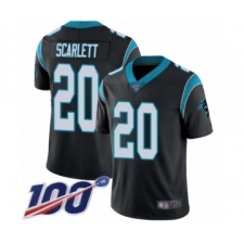 Men's Carolina Panthers #20 Jordan Scarlett Black Team Color Vapor Untouchable Limited Player 100th Season Football Jersey