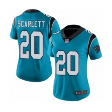Women's Carolina Panthers #20 Jordan Scarlett Limited Blue Rush Vapor Untouchable Football Jersey