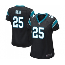 Women's Carolina Panthers #25 Eric Reid Game Black Team Color Football Jersey