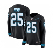 Women's Carolina Panthers #25 Eric Reid Limited Black Therma Long Sleeve Football Jersey
