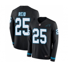 Youth Carolina Panthers #25 Eric Reid Limited Black Therma Long Sleeve Football Jersey