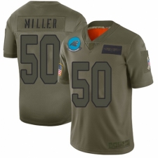 Men's Carolina Panthers #50 Christian Miller Limited Camo 2019 Salute to Service Football Jersey