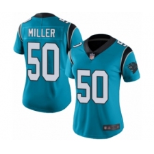 Women's Carolina Panthers #50 Christian Miller Limited Blue Rush Vapor Untouchable Football Jersey