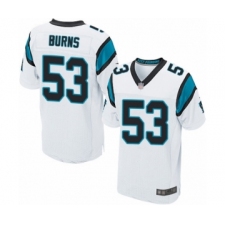 Men's Carolina Panthers #53 Brian Burns Elite White Football Jersey