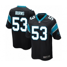 Men's Carolina Panthers #53 Brian Burns Game Black Team Color Football Jersey